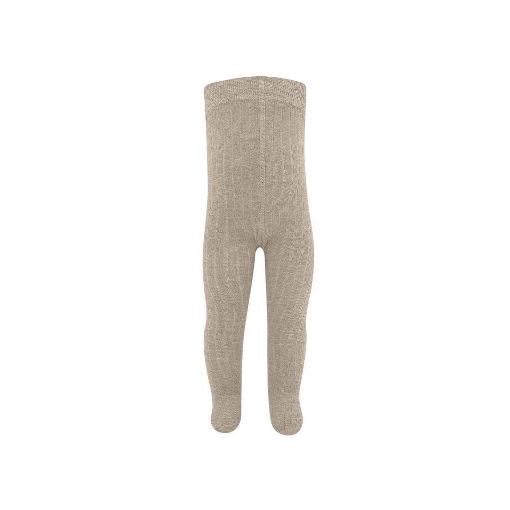 Ewers Collants Rib Uni Beige Foncé Unisexe