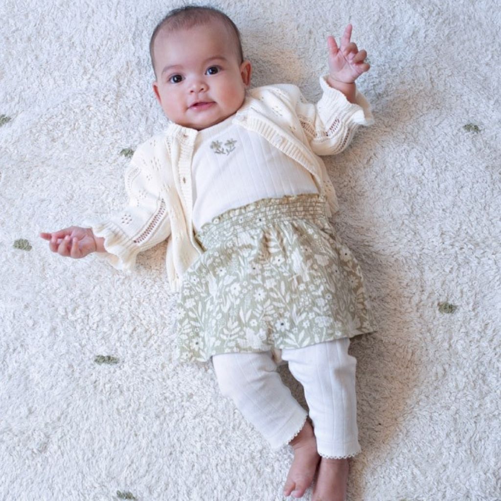 Legging Pointelle Rib Let Your Dreams Blossom Offwhite