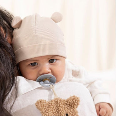 Feetje Bonnet Rib Honey Bear Sand Unisexe