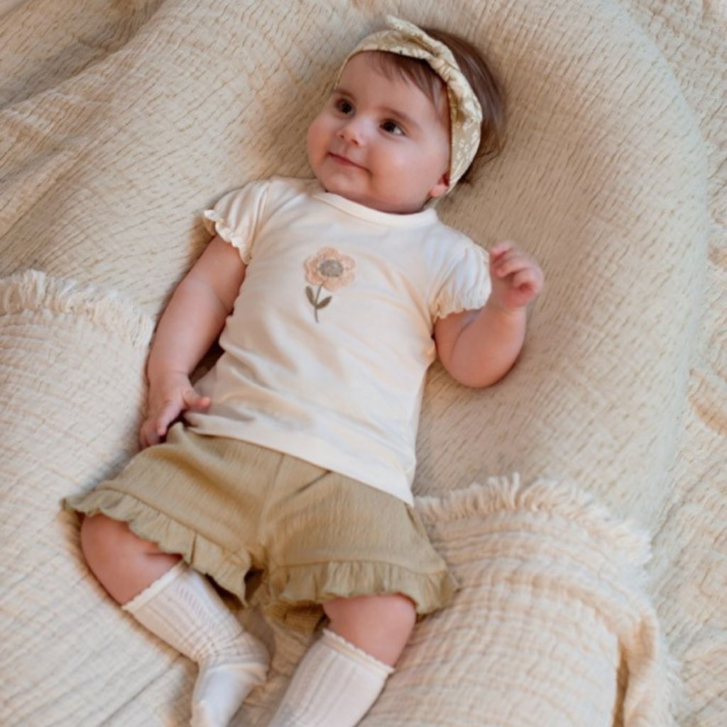 Feetje Short à volants froissé Let Your Dreams Blossom Vert