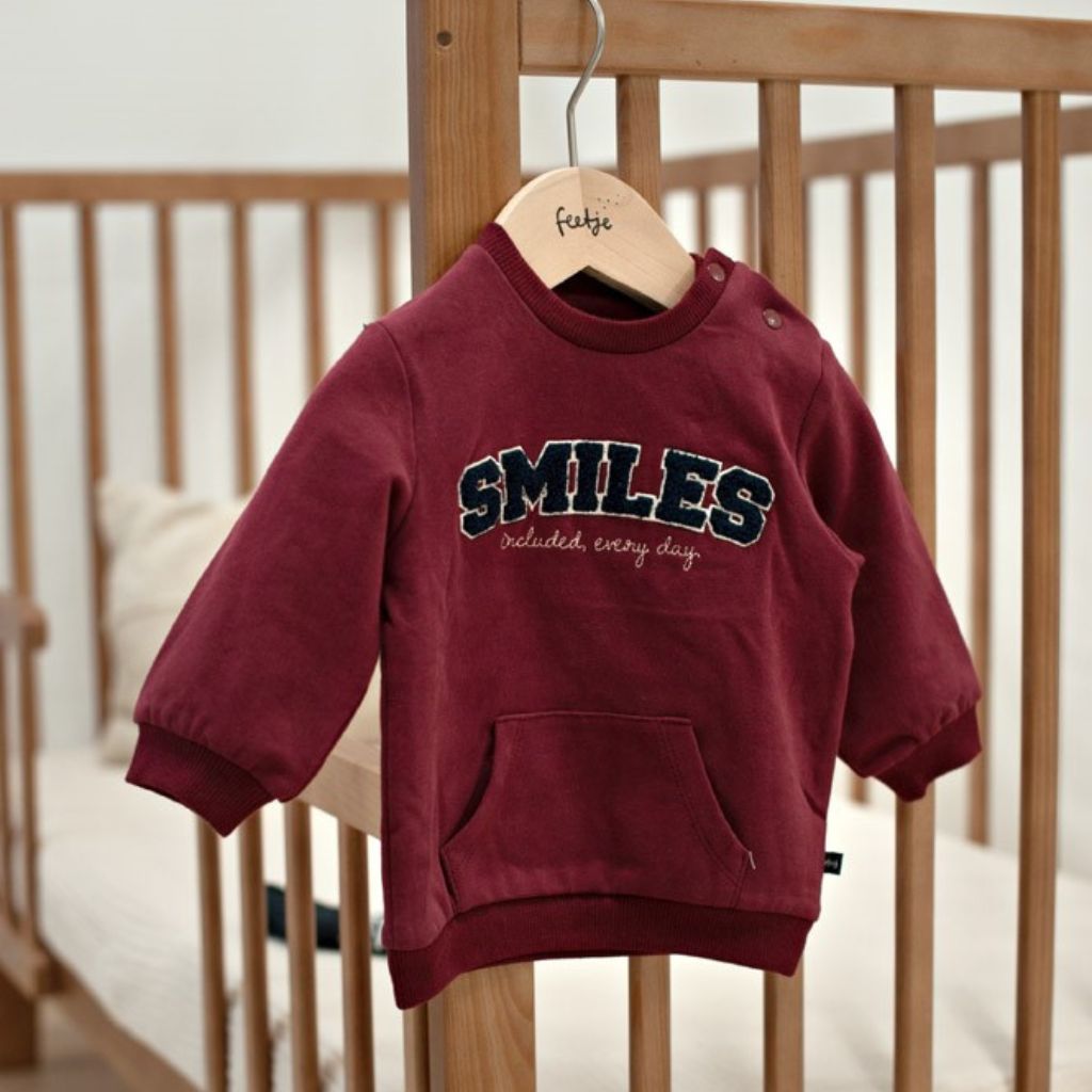 Feetje Sweater Built For Fun Garçons Bordeaux