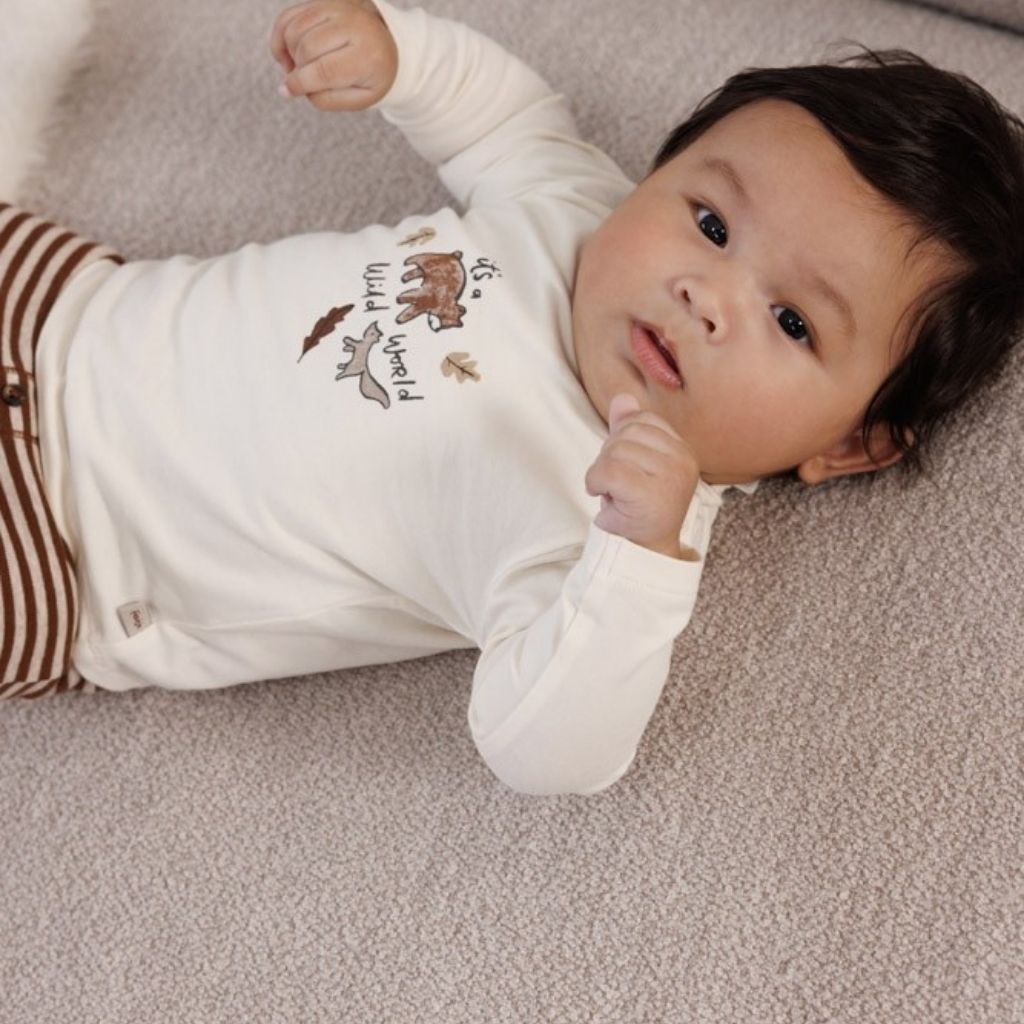 Feetje T-shirt lange mouwen Wild World Offwhite