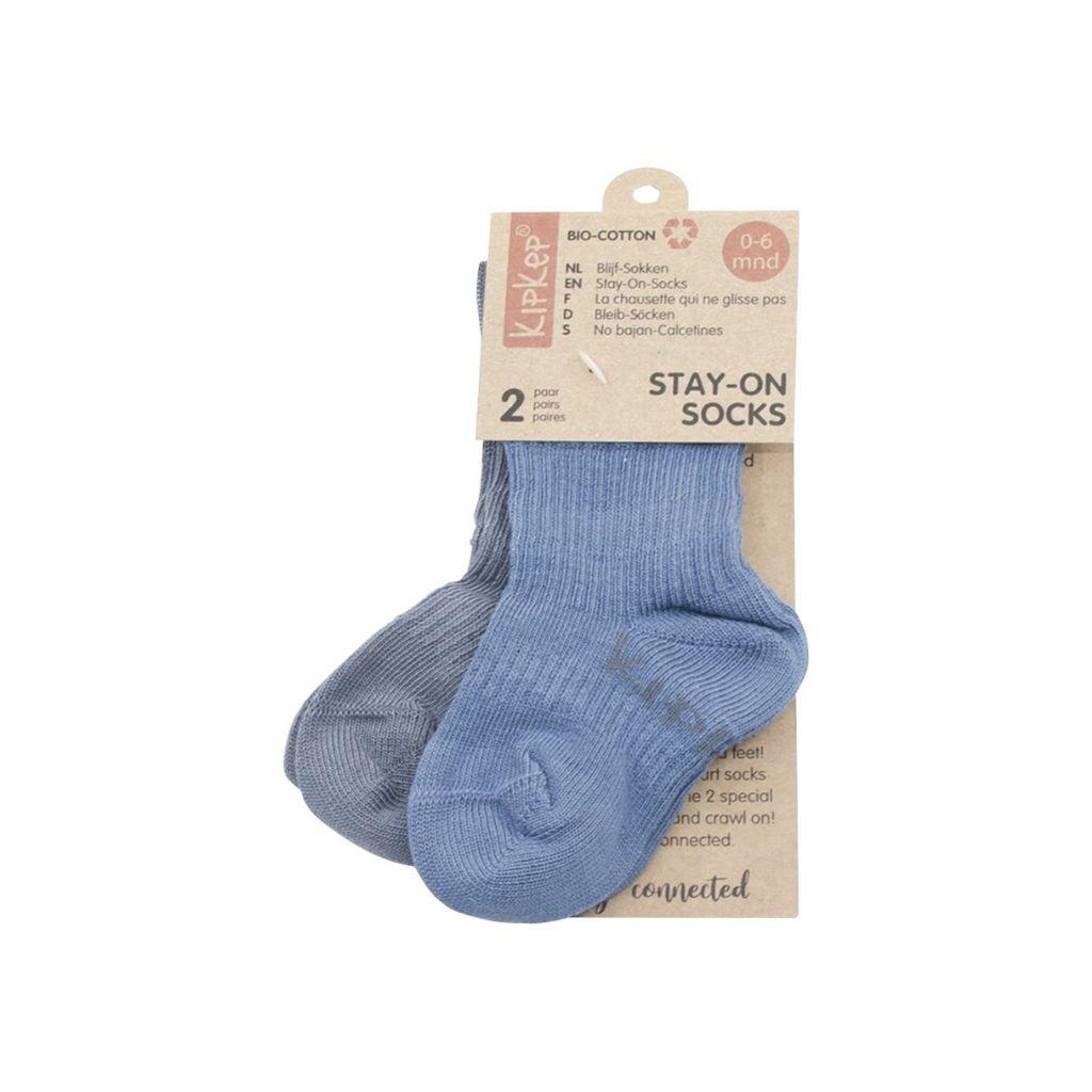 KipKep Blijf-Sokken Denim Blue - 2 stuks