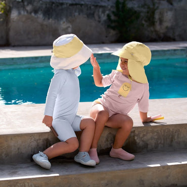 Lässig Chapeau de soleil Checkerboard Pale Yellow/Sea Salt