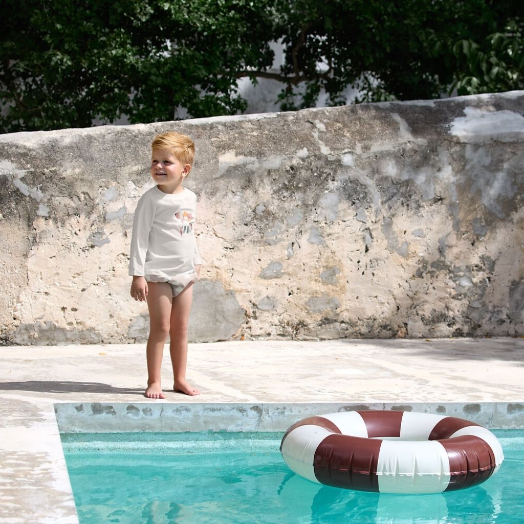 Lässig T-shirt de bain à manches longues Beach Dog Sea Salt Blanc