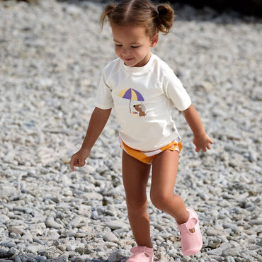 Lässig T-shirt de bain à manches courtes Ice Cream/Dog Sea Salt