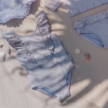 Little Dutch Badpak zonder mouwen Dreamy Stripes Purple