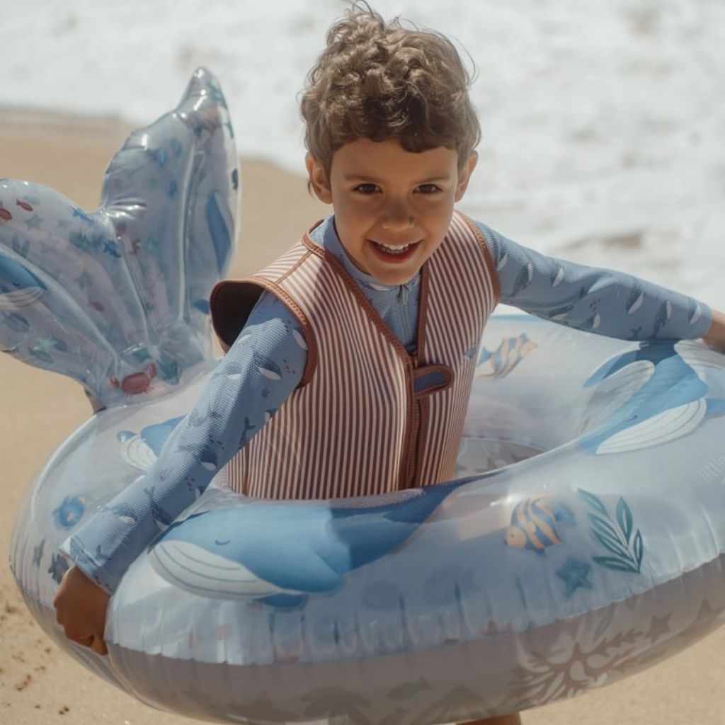 Little Dutch Maillot de bain à manches longues Ocean Splash Blue