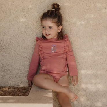 Little Dutch T-shirt de bainà manches longues Dreamy Sparkle Pink