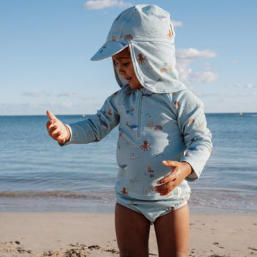 Little Dutch T-shirt de bain à manches longues Ocean Friends Multi