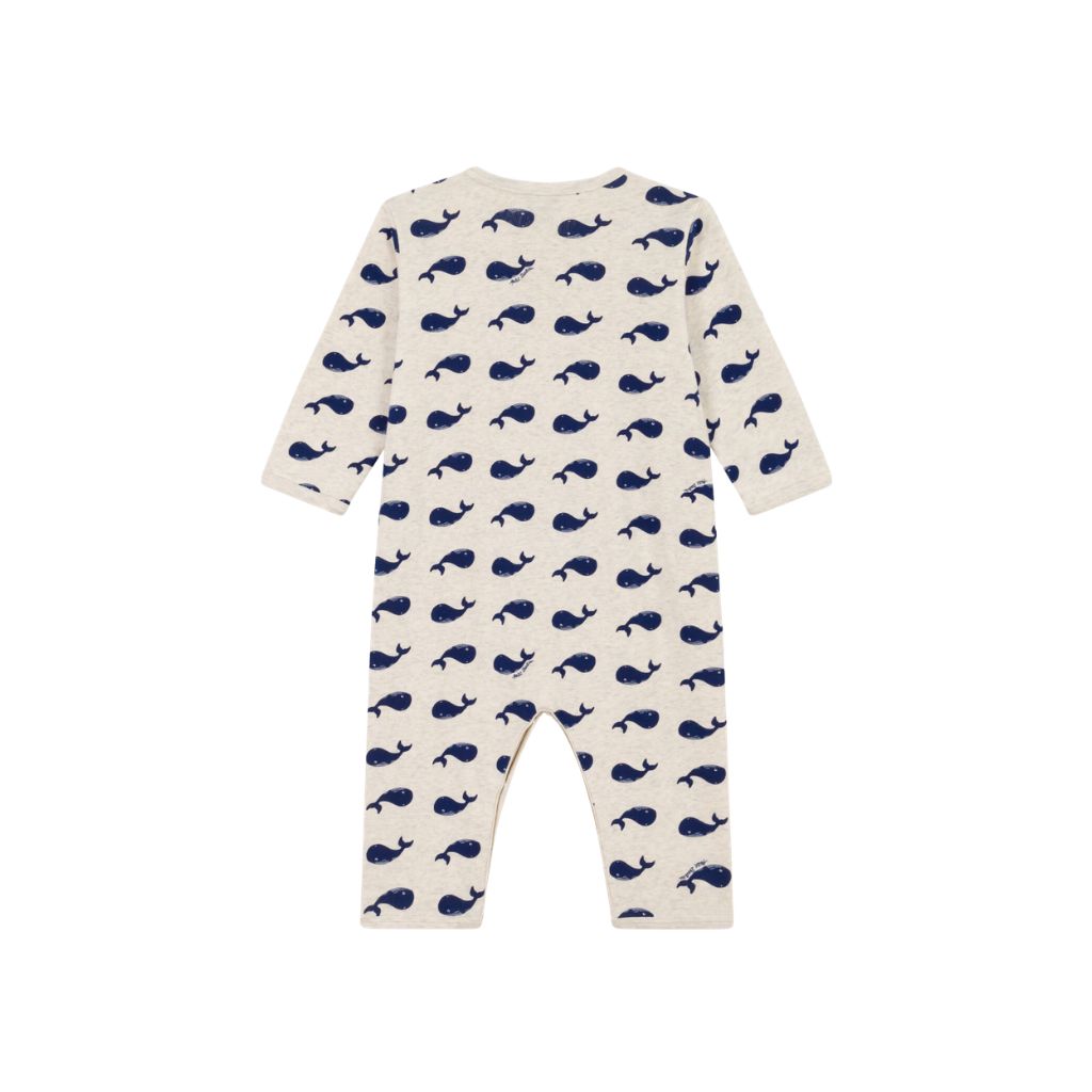 Petit Bateau Pyjama Walvis Beige / Blauw Uniseks