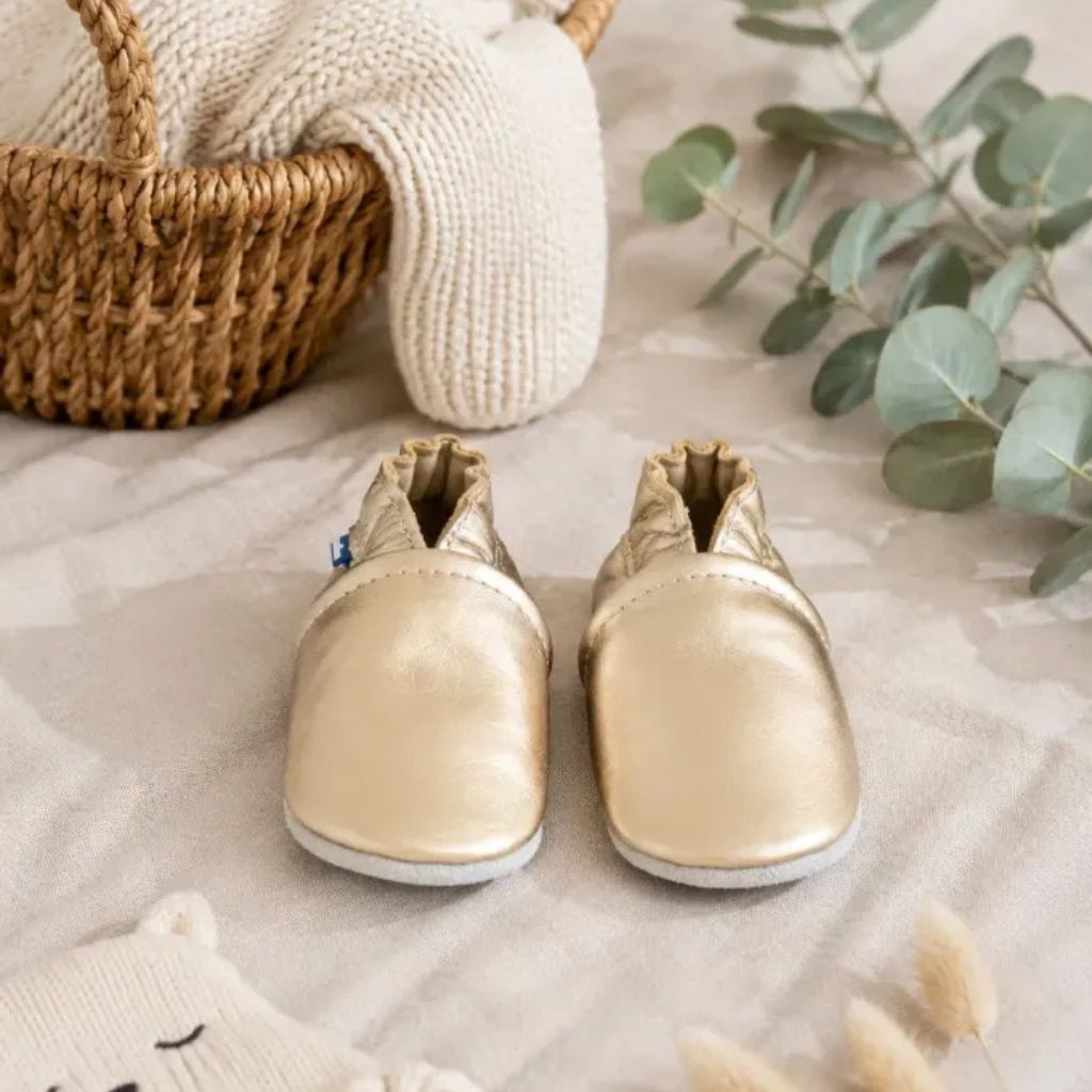 Stabifoot Chaussons Bébé En Cuir Gold Filles
