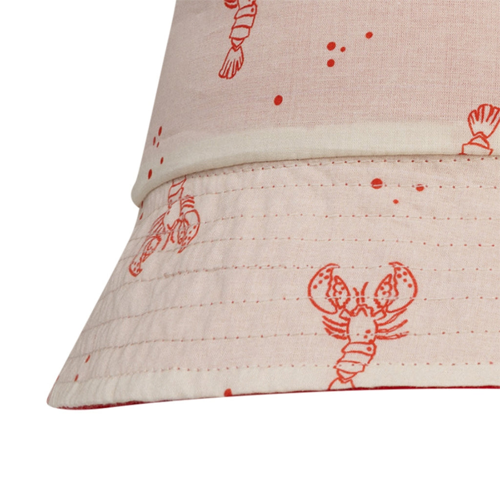 SwimEssentials Chapeau de plage Little Lobster Rouge blanc