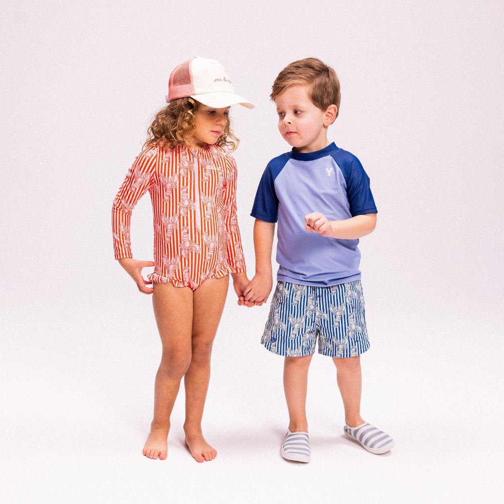 SwimEssentials UV-Zwemshirt Lobster Bay Rood Roze Meisjes