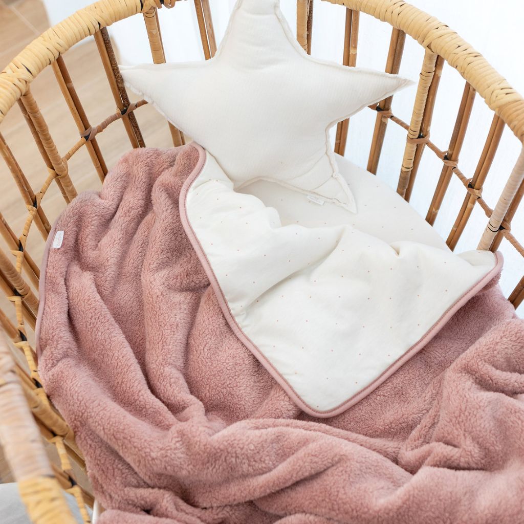 Bemini Deken voor wieg of park Jersey Vintage Pink B 75 x L 100 cm