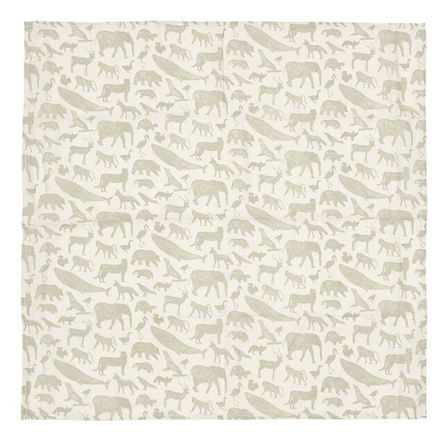 Jollein Essuie tetra Animals Olive Green - 3 pièces