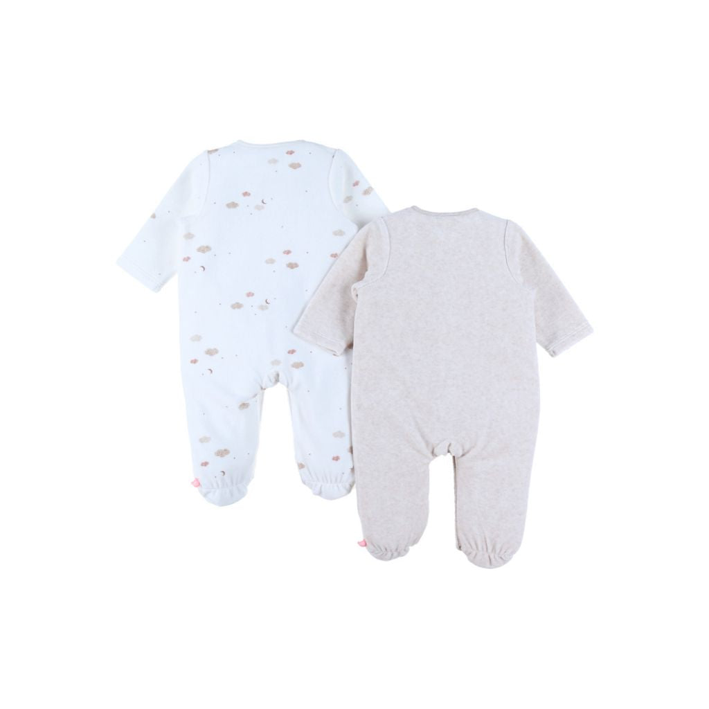 Noukie's Set de 2 pyjamas en velours Fluffy unisexe