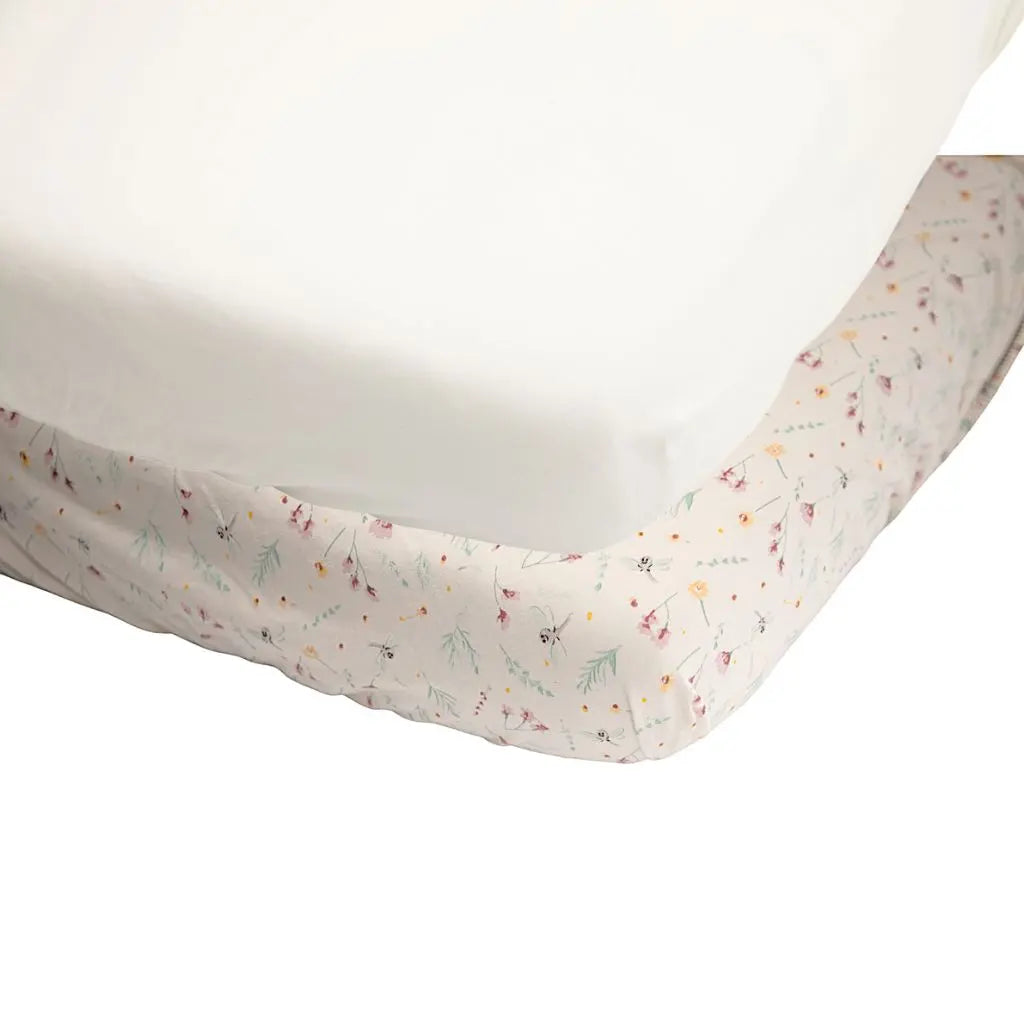 Dreambee Drap-housse pour berceau Oscar Flowers 50 x 90 cm - 2 pièces