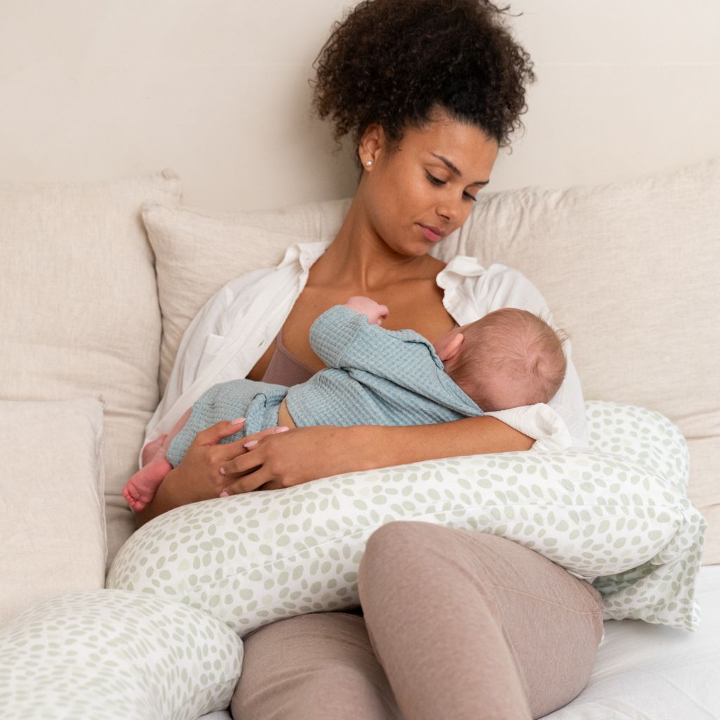 doomoo Coussin de positionnement et d'allaitement Maxxy Mini Leaves Green/blanc