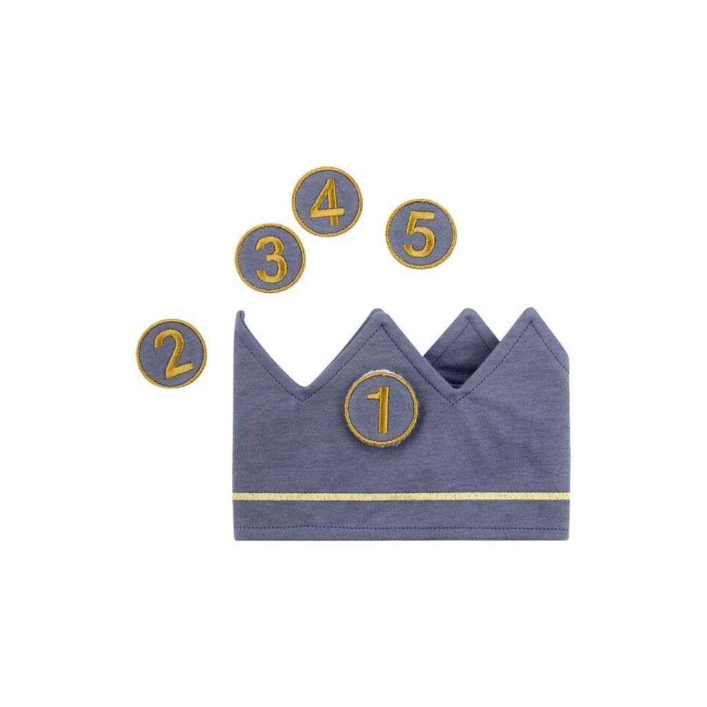 Dreambee Verjaardagskroon met leeftijdsbutton tot 5 jaar blauw