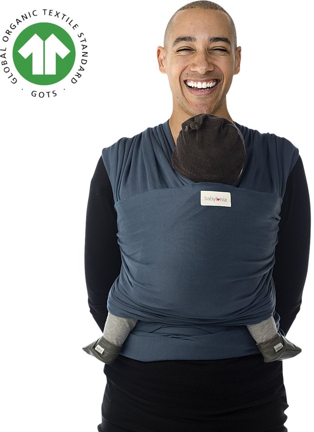 Babylonia Rekbare draagdoek Tricot-Slen Organic biokatoen Blue Jeans
