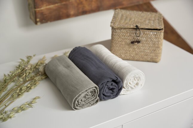 Lässig Tetradoek large Olive/Milk/Navy - 3 stuks