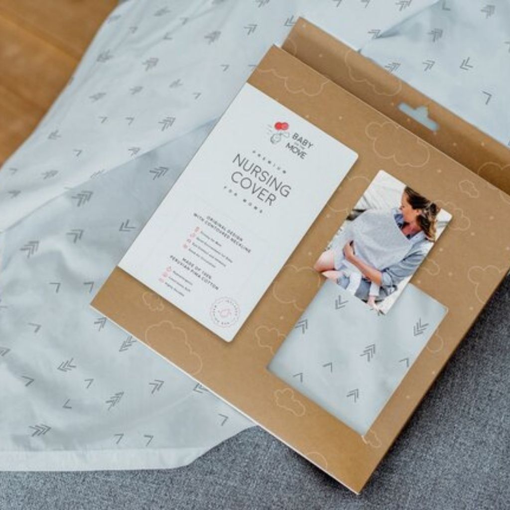 Baby on the Move Châle/écharpe d'allaitement Mountains Views gris