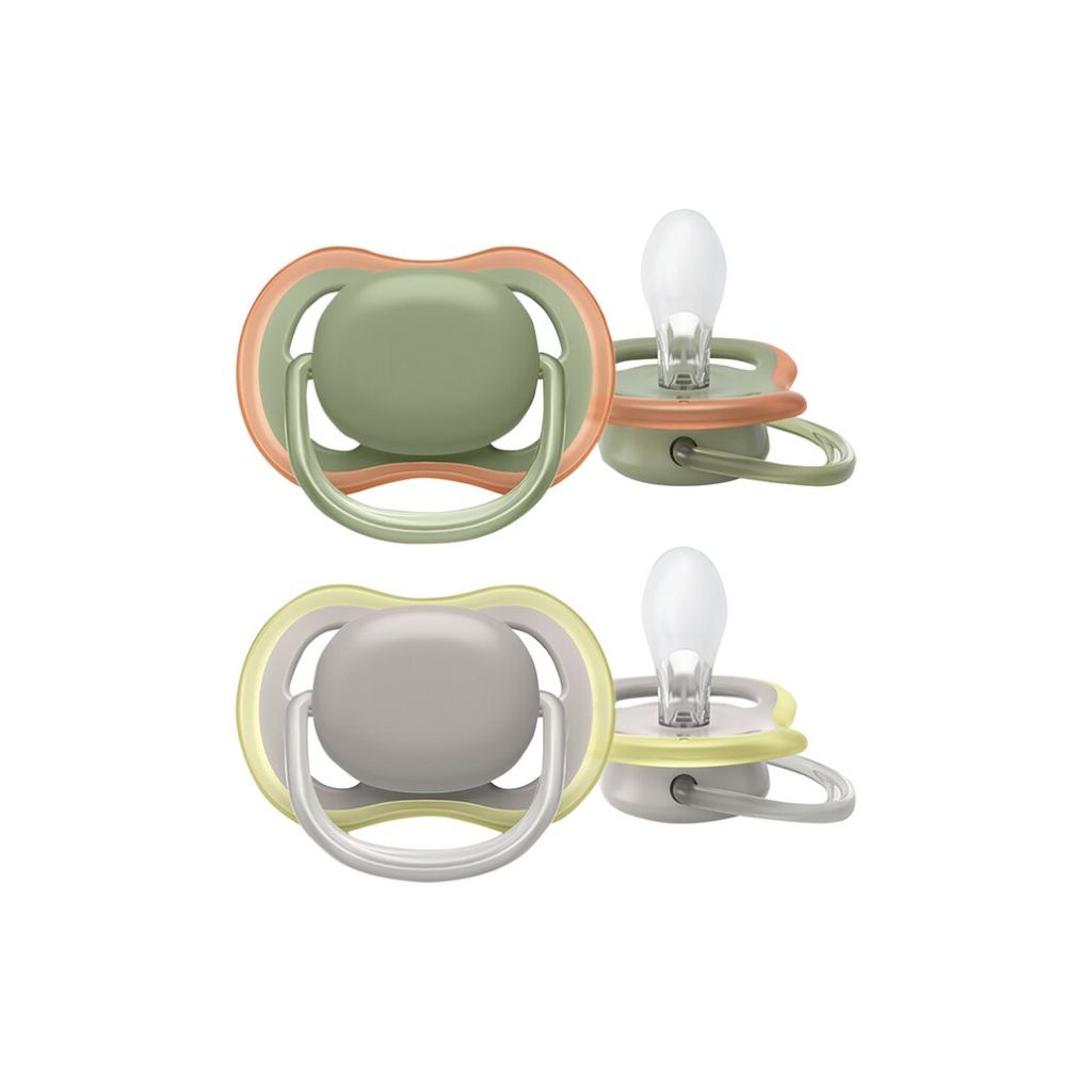 Philips AVENT Fopspeen + 6 maanden Ultra Air grijs/olijfgroen - 2 stuks