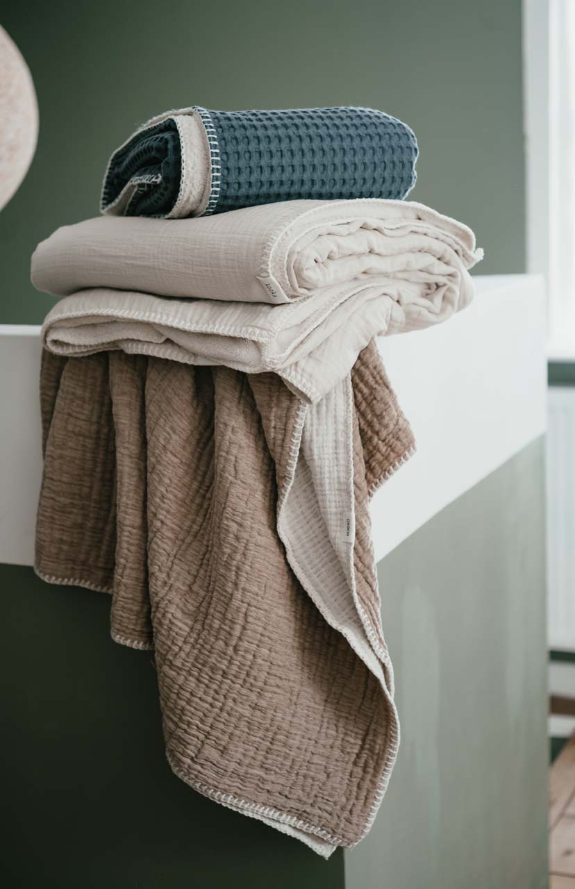 Koeka Couverture en polaire pour berceau ou parc Oslo Bluestone coton Lg 100 x L 75 cm