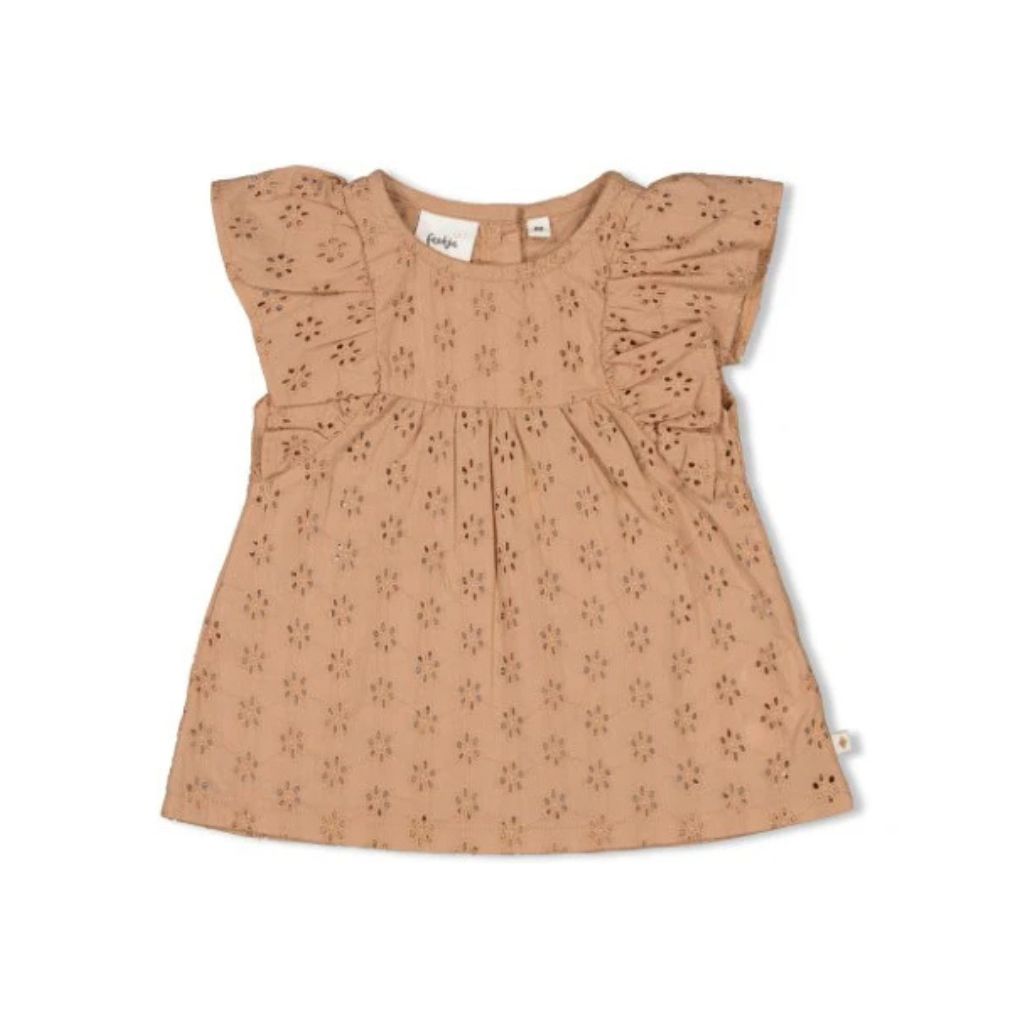 Feetje Jurk + slip broderie Summer Woven m 68 Brown Meisjes