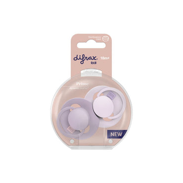 Difrax Fopspeen 18 maanden + LOVI Dynamic Prime Lilac/Violet - 2 stuks