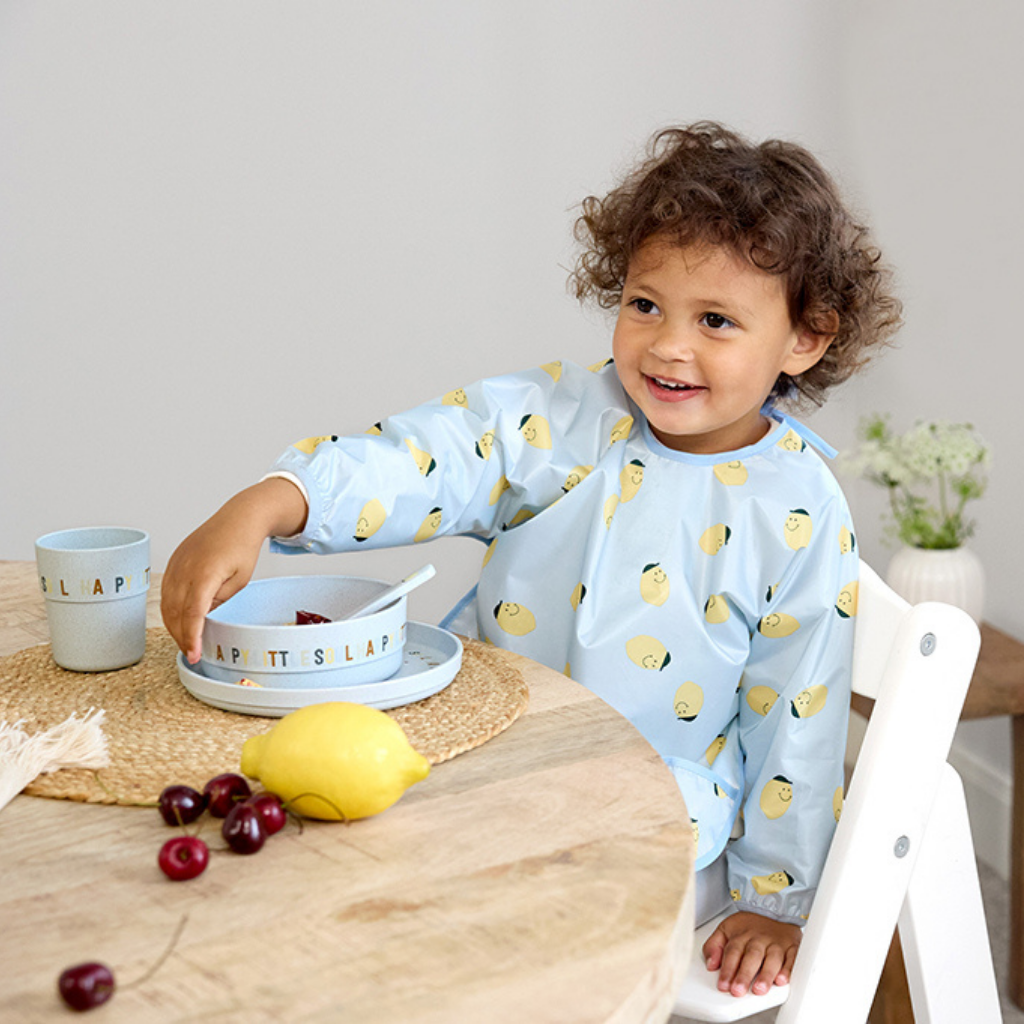 Lässig Bavoir à manches Happy Fruits Lemon bleu - 2 pièces