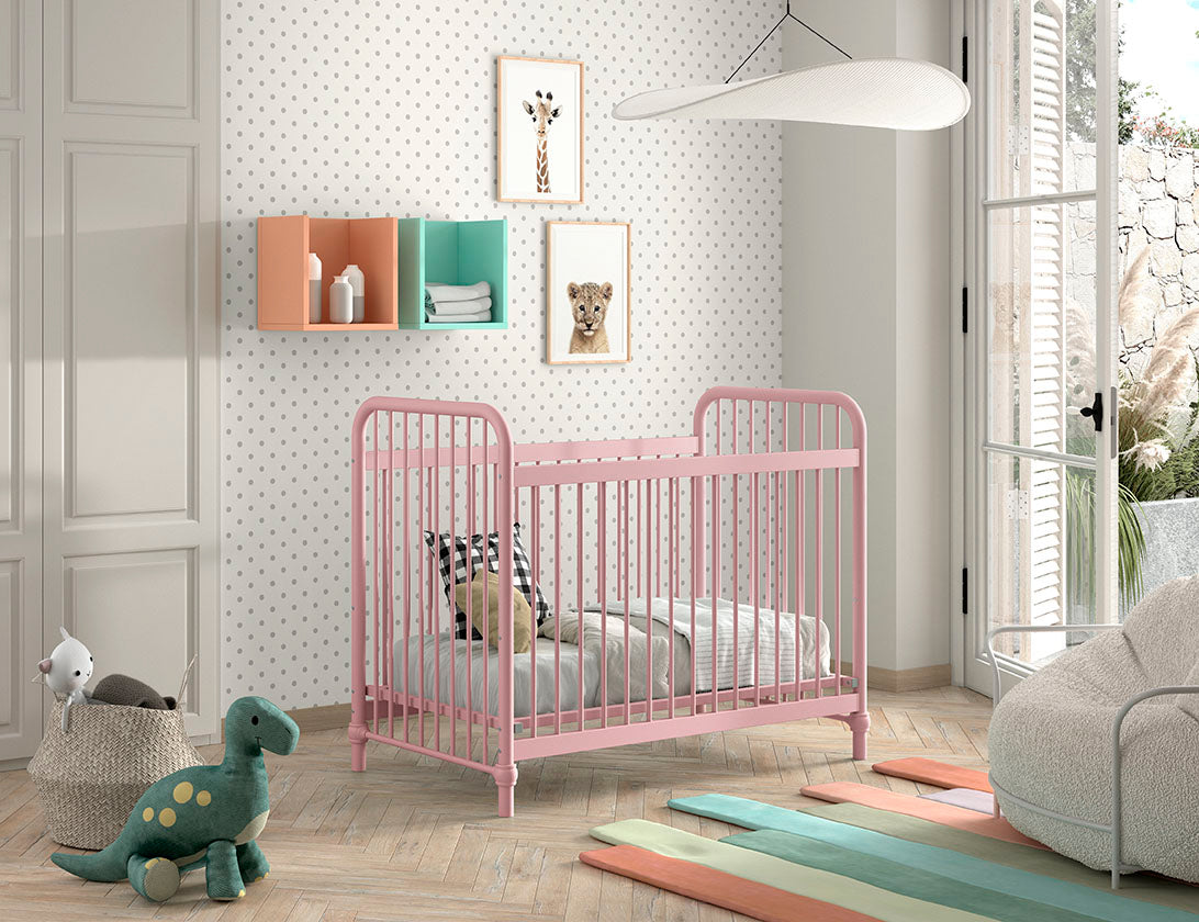 Jaxx Lit de bébé L 120 x Lg 60 cm Bronxx Misty Pink