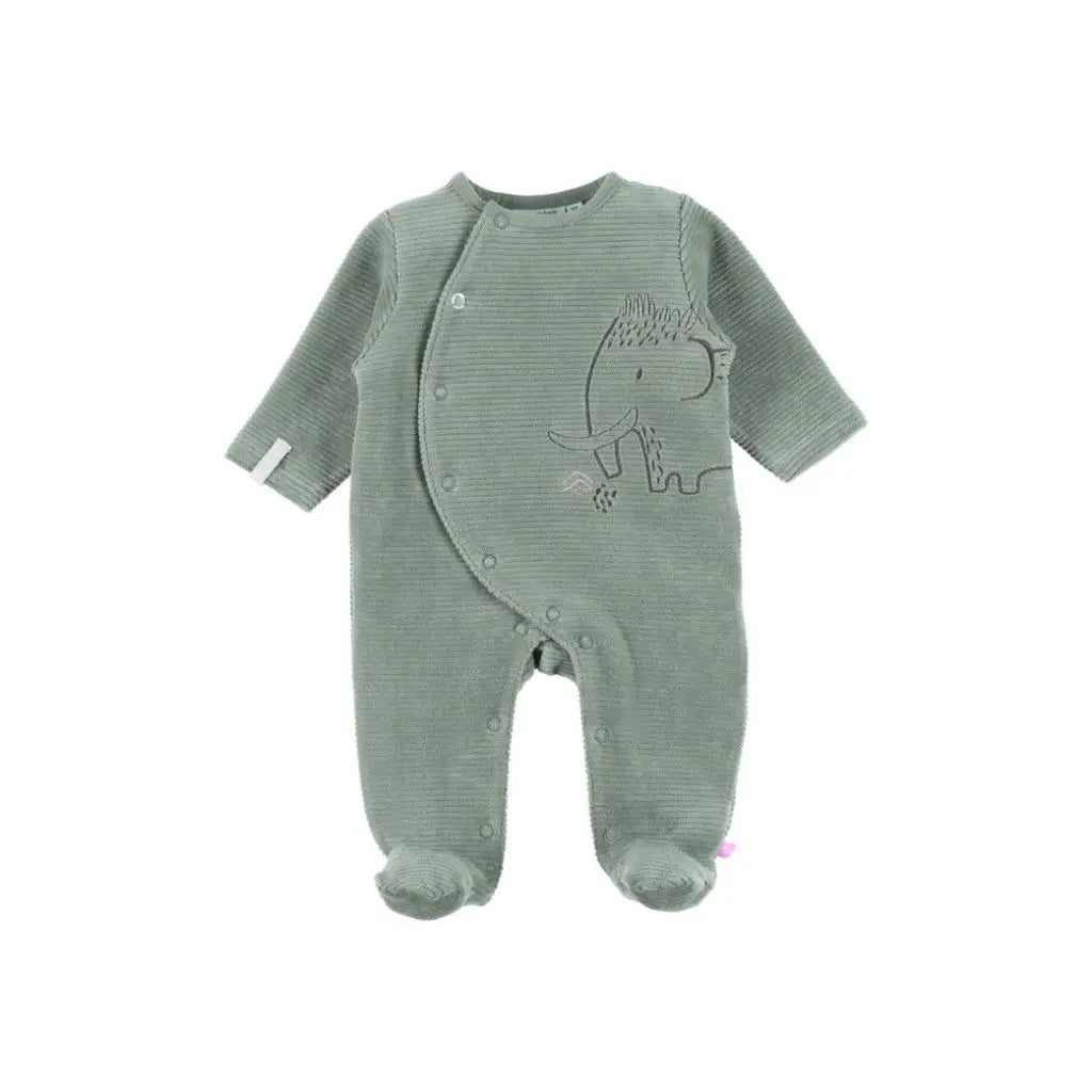 Noukie's Pyjama velours Funny Mammouth vert