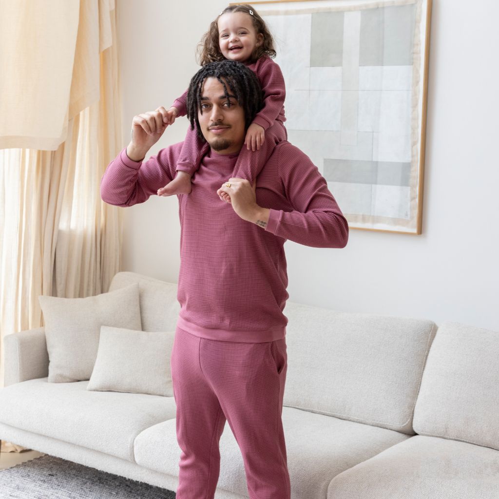 Feetje Pyjama en tissu gaufré 2 pièces pour adulte Berry