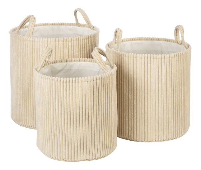 KidsDepot Opbergmand Ebby wit - 3 stuks