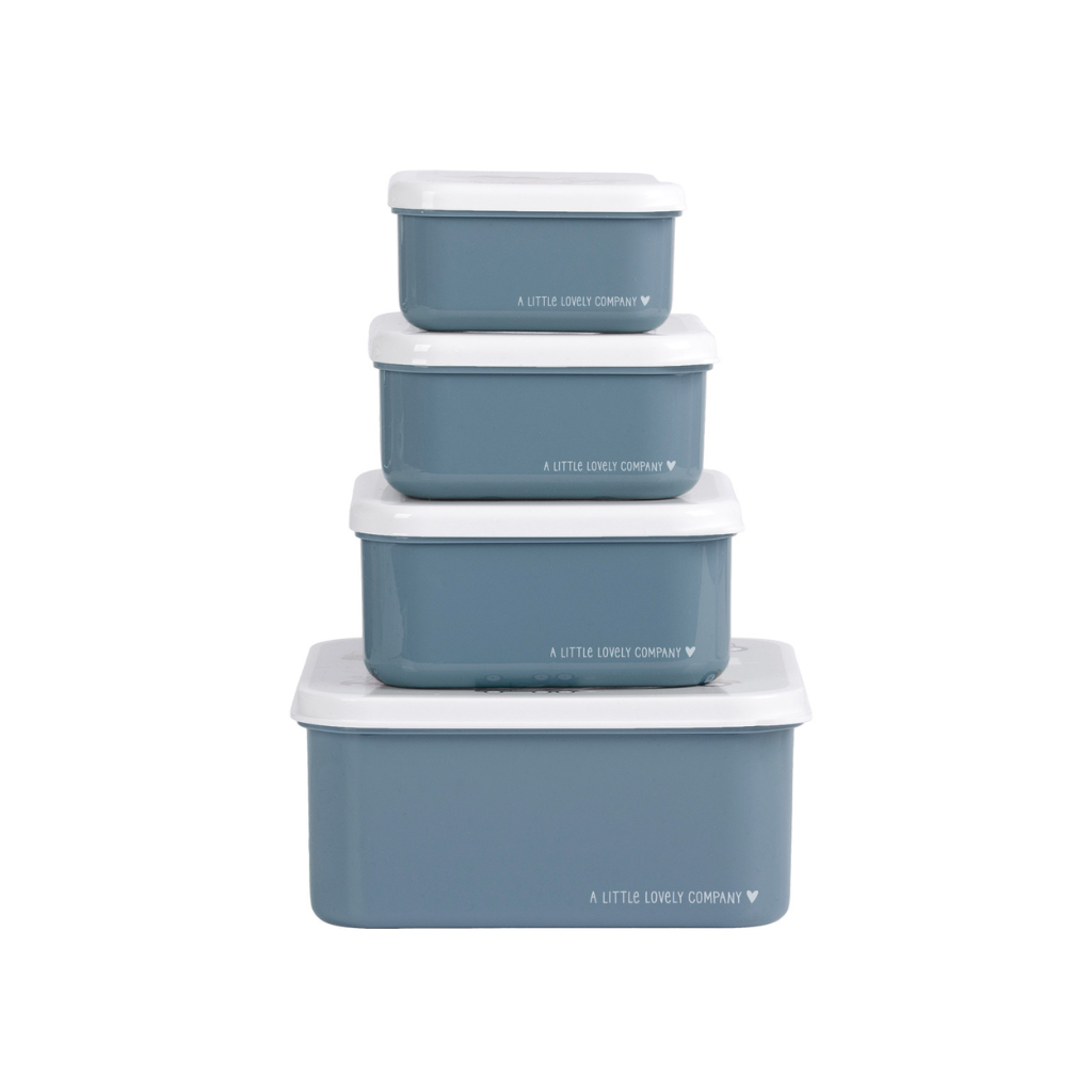 A little lovely company Lunch & Snack Box Set Vehicles - 4 stuks