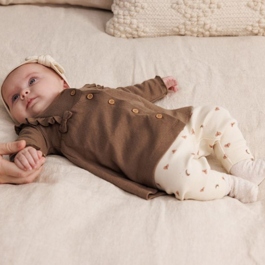 Feetje Legging rib Dancing In The Moonlight Offwhite met motief