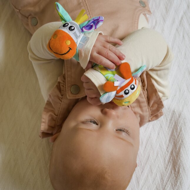 Playgro Hochet pour poignet et pied Zèbre & Girafe