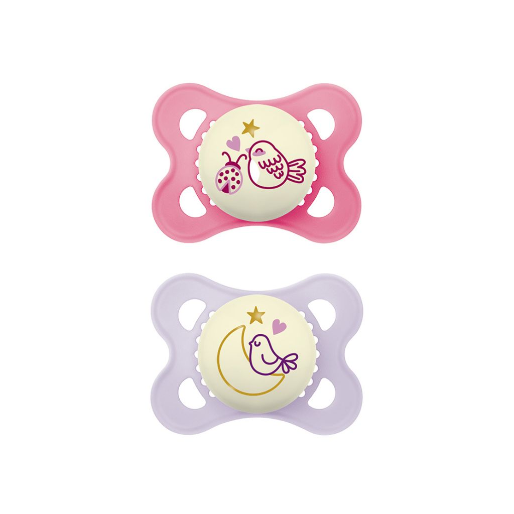 MAM Sucette 0 - 6 mois Original Night Pink/Lilac - 2 pièces