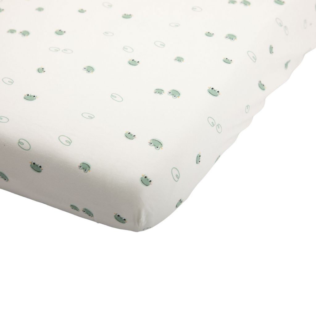 Dreambee Hoeslaken voor babybed Oscar Kikkers 60 x 120 cm - 2 stuks
