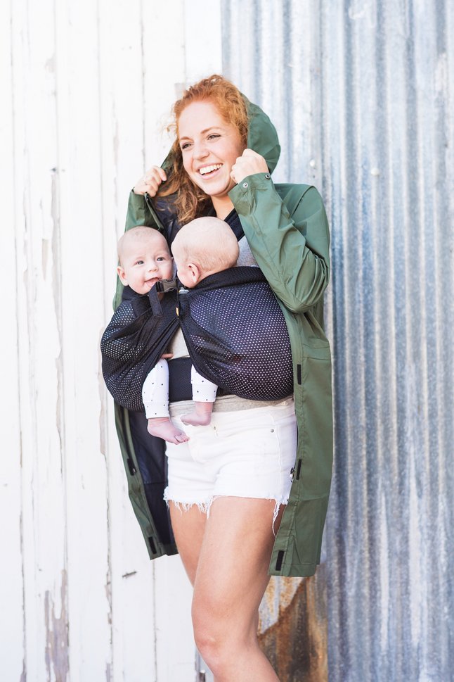 Minimonkey Porte-bébé ventral Twin mesh black