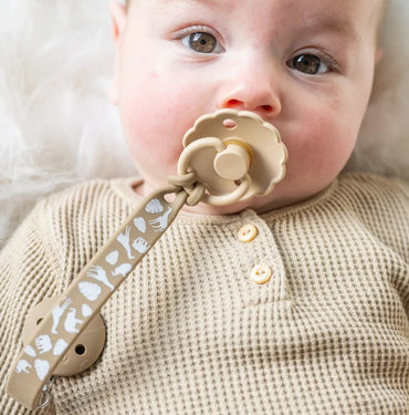 Siliconen fopspeenhouder beige