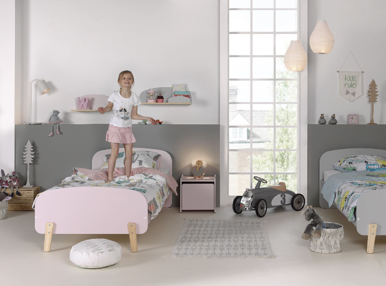 Jaxx wandplank Kiddy 65 cm roze