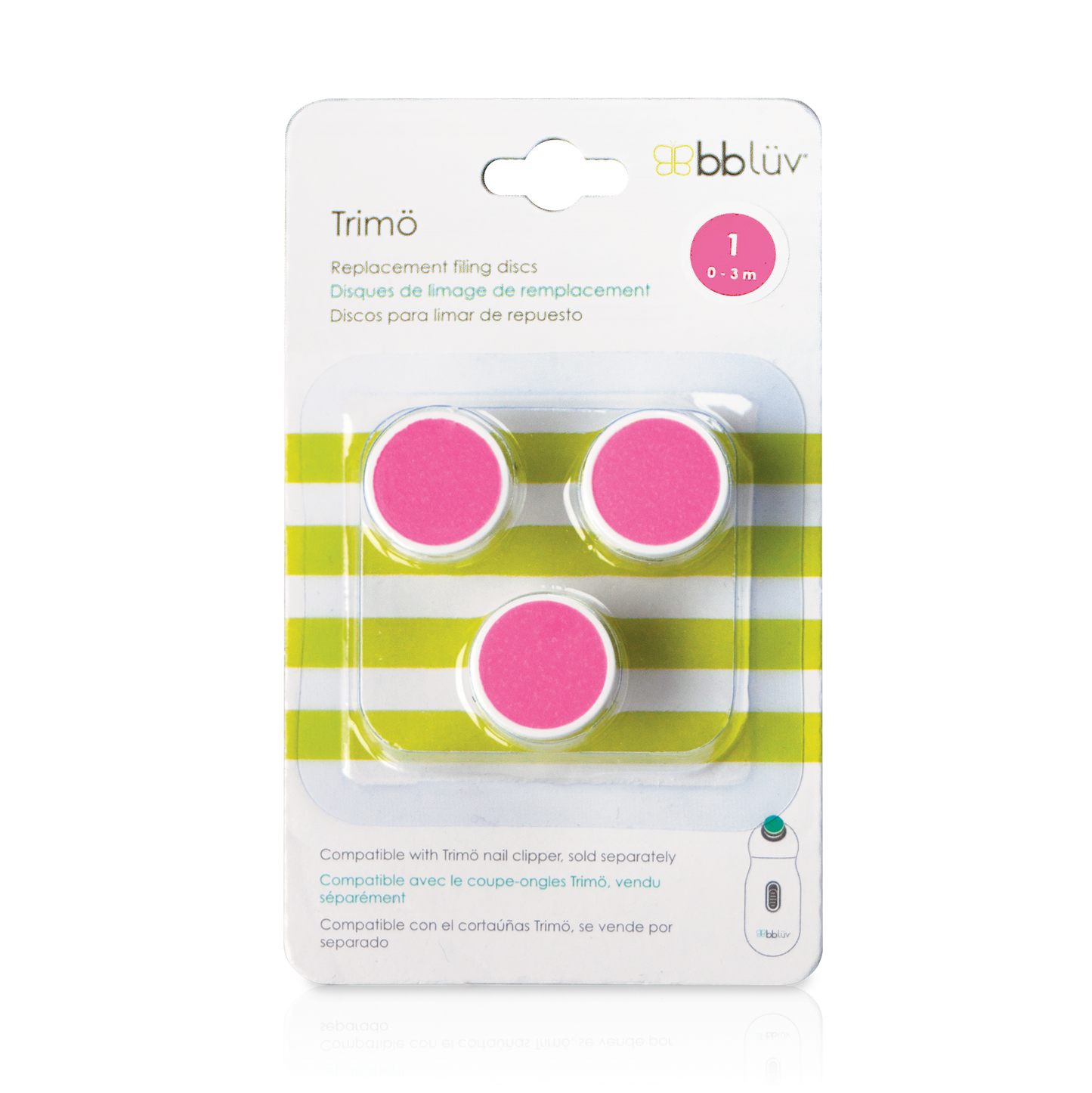 Bblüv Set vervangende vijltjes voor Bblüv elektrische nageltrimmer Trimö 0-3 maanden roze - 3 stuks