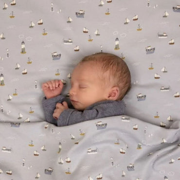 Little Dutch Hoeslaken voor bed Sailors Bay Blue B 60 x L 120 cm