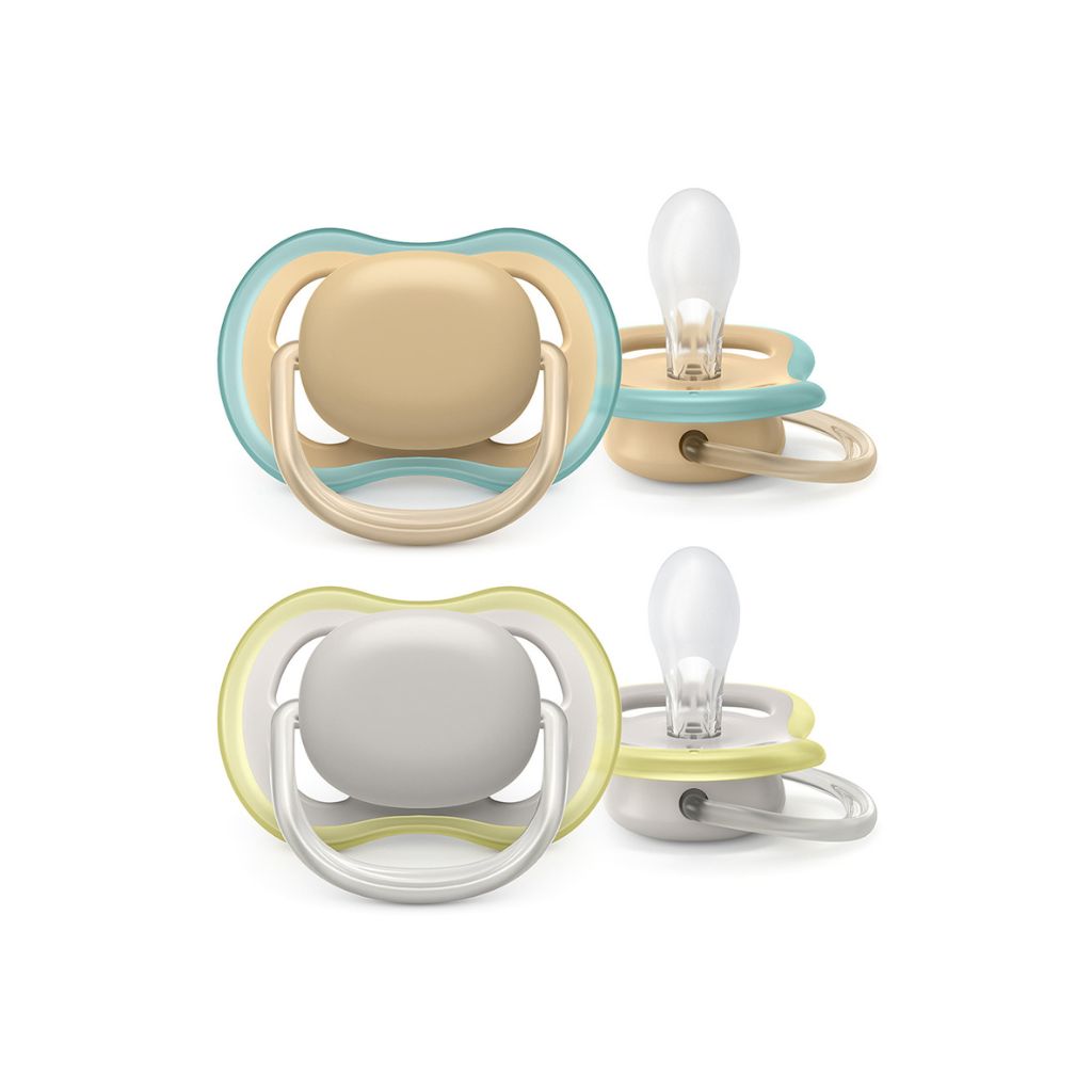 Philips AVENT Fopspeen + 0 maanden Ultra Air groen/grijs - 2 stuks