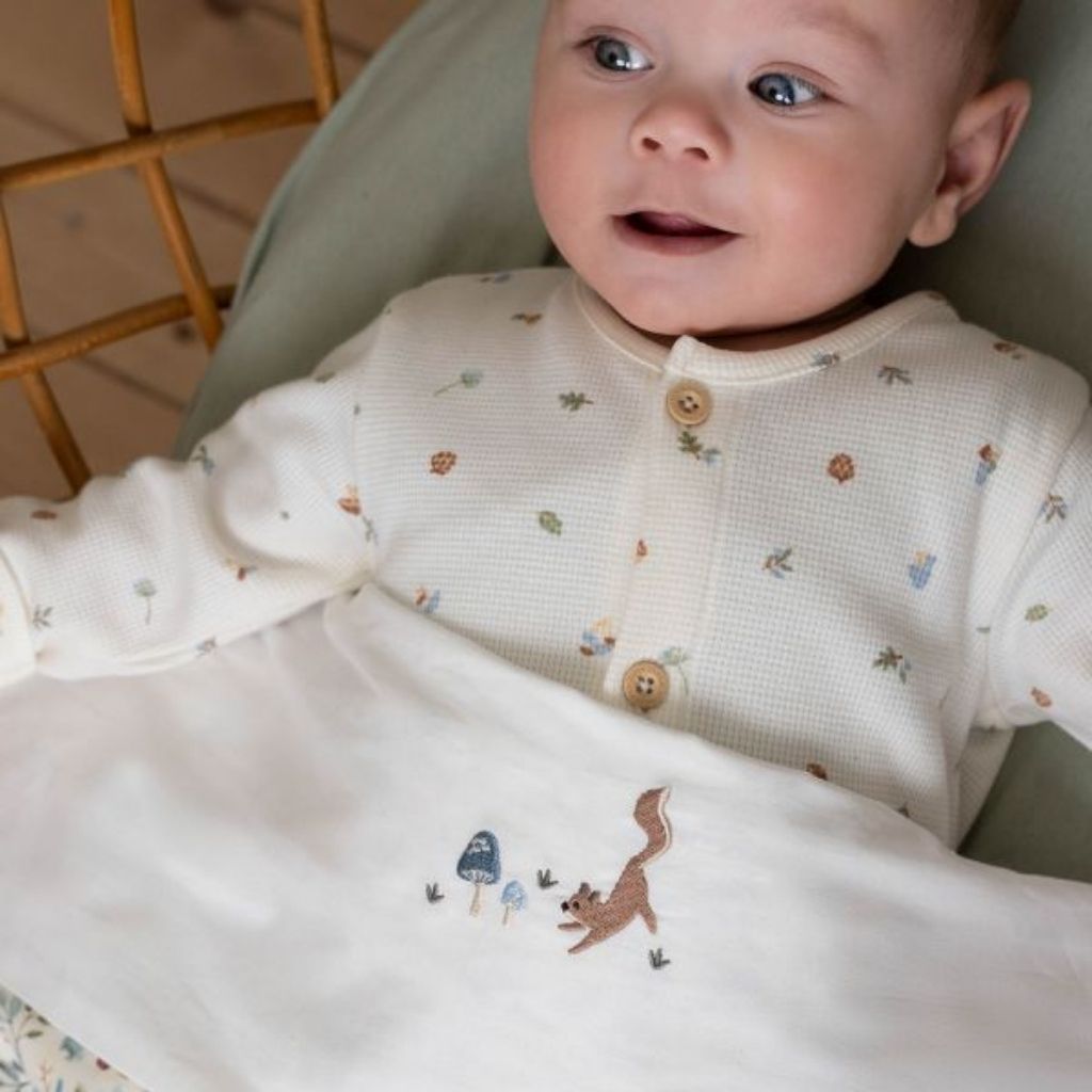 Little Dutch Laken voor wieg geborduurd Paddenstoelen B 70 x L 100 cm