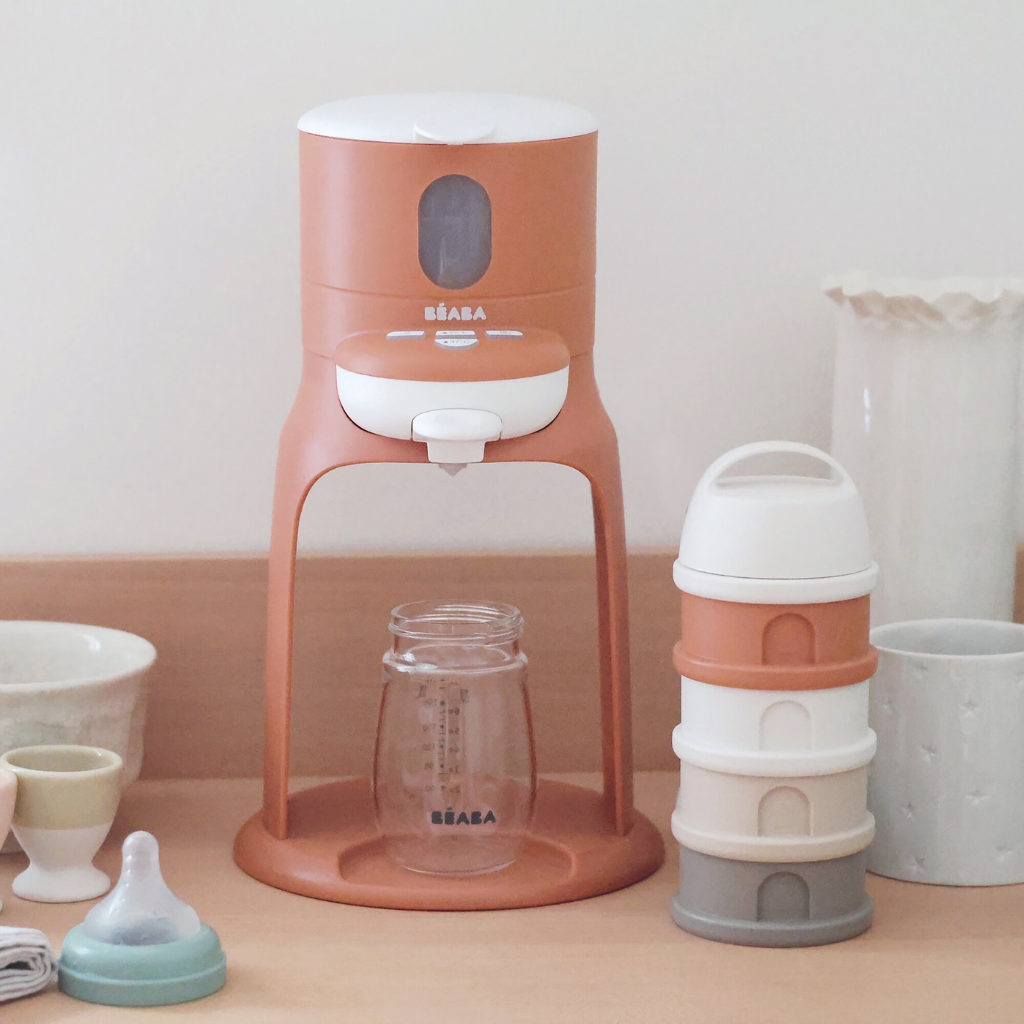 Béaba Doseerdoos voor poedermelk 4 compartimenten Cotton white/Terracotta