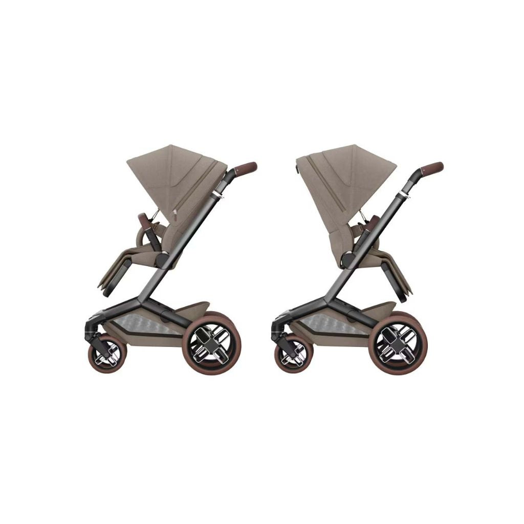 Maxi-Cosi Kinderwagen 4-in-1 Fame Twillic Truffles + draagmand + Autostoel Pebble 360 pro 2 + basis Familyfix 360 Pro